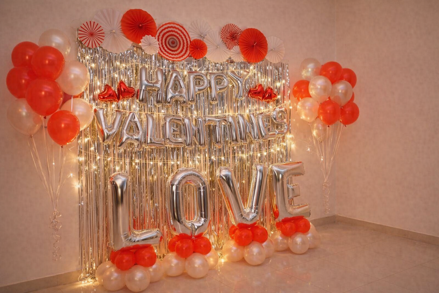 Silver Sparkle Valentine Backdrop - Image 3